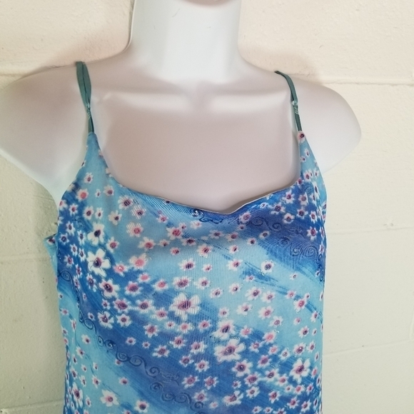 Vtg 90s y2k floral mesh sleeveless boho dress - Picture 7 of 11